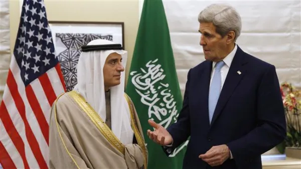 US Secretary of State John Kerry meets with Saudi Foreign Minister Adel al-Jubeir in London on January 14, 2016. (AFP/File) 
