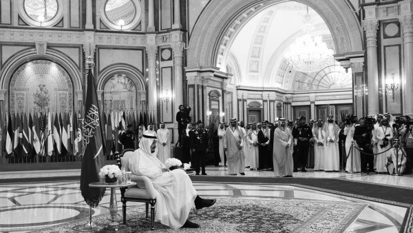 The Saudi leader's speech came minutes before a highly anticipated address by Trump. (AFP) 