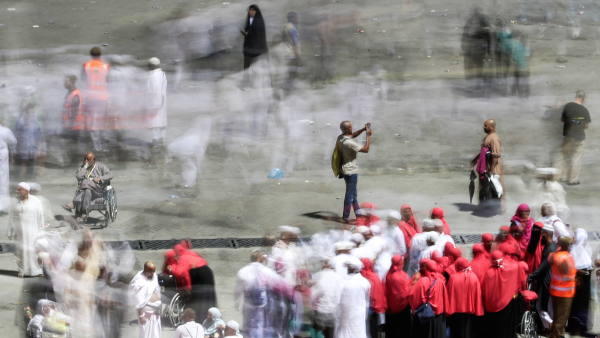 On the third day of the annual Hajj pilgrimage shows pilgrims leaving after throwing the final pebbles in the symbolic "stoning of the devil" ritual, in Saudi Arabia's holy city of Mecca. 

KARIM SAHIB / AFP