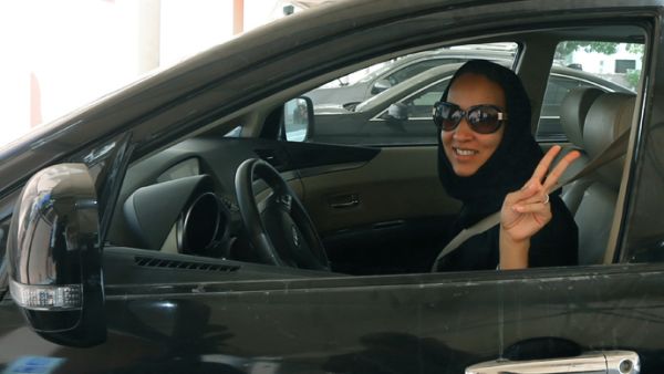 A Saudi woman gets behind the wheel to protest against the ban on women driving. (File photo)
