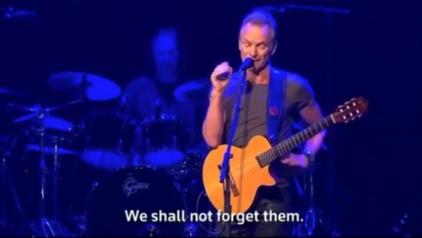 Sting reopened the Bataclan concert hall in Paris with a minute of silence dedicated to the 90 people who died in a terrorist attack at the venue one year earlier. (Instagram)