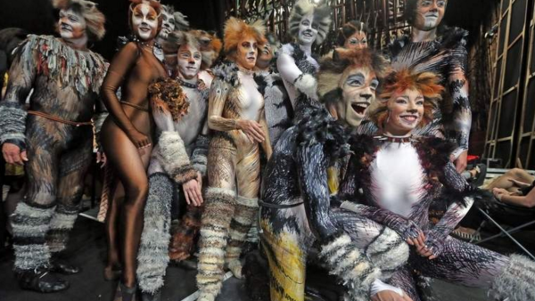 The Cats cast on stage in Dubai. (Screenshot)