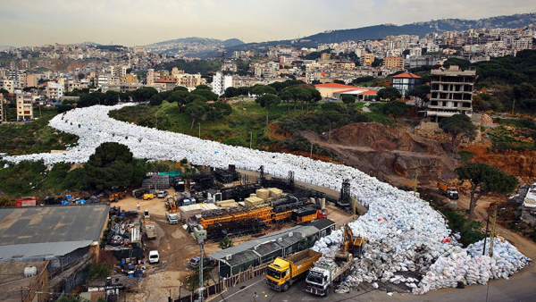 Beirut's "river of garbage," the result of government incompetence. (Photo: Twitter/@TRH_WandC)