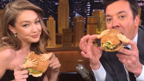 She had burgers on the air with Jimmy in 2016 and 2017 (Source: jimmyfallon / Instagram ) 