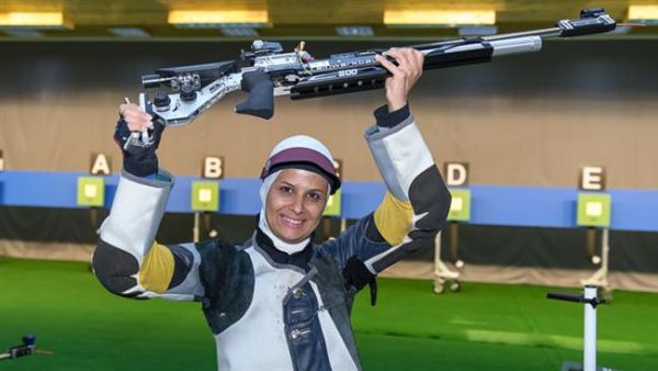 Female Iranian sports shooter Elaheh Ahmadi (source: Press TV)