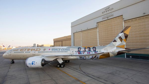 Etihad Airways Boeing 787-9 with Special Olympics branding  (Photo: Gulf News)