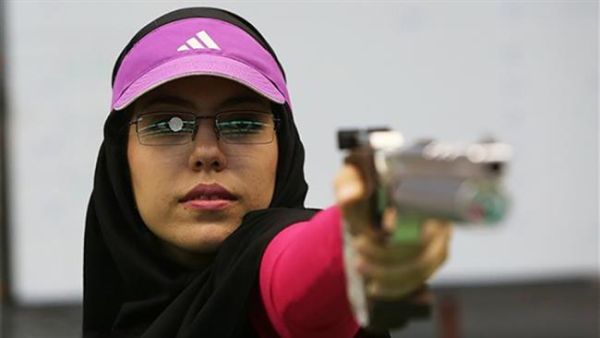 Iranian female sports shooter Golnoush Sebghatollahi (Photo: presstv.ir)