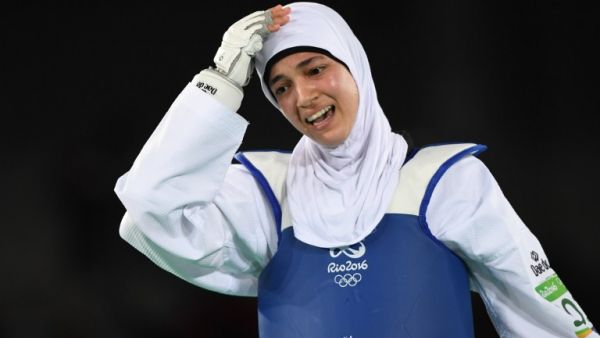 Egypt's Hedaya Wahba celebrates after winning against Belgium's Raheleh Asemani in their women’s taekwondo bronze medal bout in the -57kg category as part of the Rio 2016 Olympic Games, on August 18, 2016, at the Carioca Arena 3, in Rio de Janeiro.
Kirill KUDRYAVTSEV / AFP
