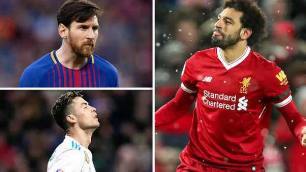 محمد صلاح ينافس ميسي ورونالدو