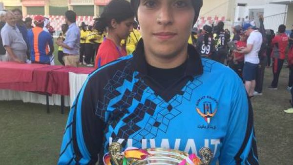 Palestine woman cricketer Maryam Omar who captained Kuwait and won the best bats-woman of the UAE International Women’s T20 tournament at the Sharjah Cricket Stadium. (Photo: K.R. Nayar/Gulf News)