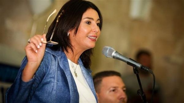 Israeli Culture and Sports Minister Miri Regev speaks at an event marking the Jewish new year in the northern Israeli city of Safed on September 3, 2018. (Photo: Jerusalem Post daily newspaper)