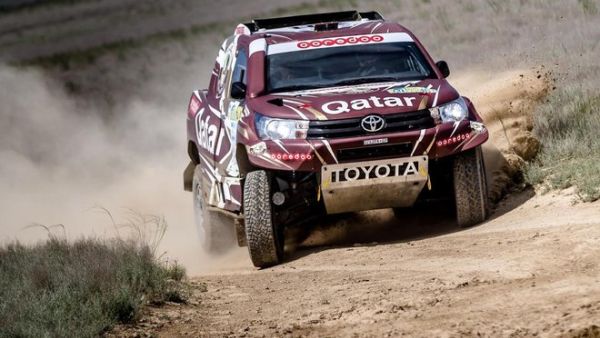 Nasser Saleh Al-Attiyah in action at the Rally Kazakhstan on Tuesday. (AN photo)