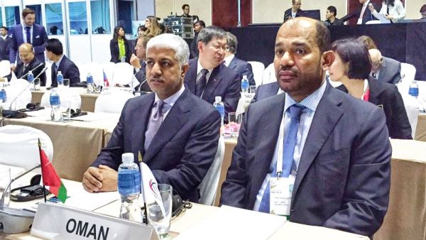 Oman Olympic Committee chief Sheikh Khalid Al Zubair, left, with Secretary-General Taha Al Kishry. (Photo: Supplied) 
