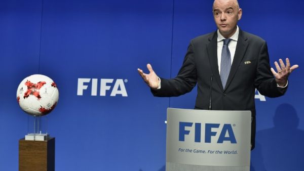International Federation of Association Football (FIFA) President Gianni Infantino gestures while speaking during a press briefing closing a meeting of the FIFA executive council on January 10, 2017 at FIFA headquarters in Zurich.
FIFA's ruling council on January 10, 2017 unanimously approved an expansion of the World Cup from 32 to 48 teams in 2026.

Michael BUHOLZER / AFP