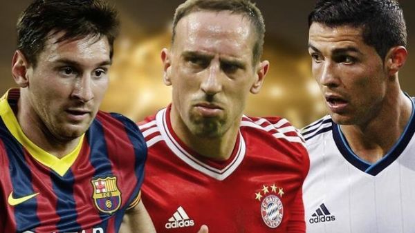 رونالدو وريبيري وميسي