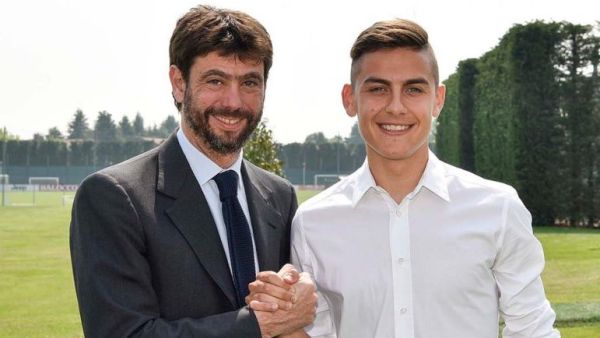 ديبالا يصافح أندريا آنييلي رئيس نادي يوفنتوس