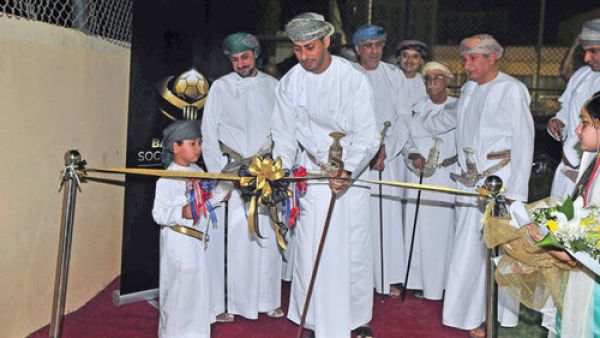 H E Sheikh Saad al Saadi inaugurates the Barcelona Soccer Academy Oman on Saturday (Photo: Muscat Daily)