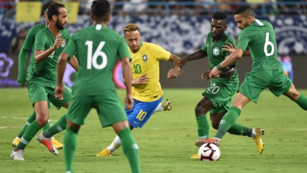  Brazil ran out easy 2-0 winners in an entertaining friendly against Saudi Arabia - Neymar and Gabriel Jesus catching the eye in Riyadh. 