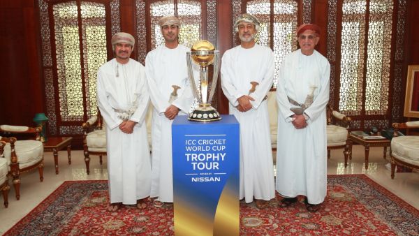 Sayyid Haitham bin Tariq Al Said, Minister of Heritage and Culture and Parton-in-Chief of Oman Cricket along with Minister of Sports Affairs, Sheikh Saad bin Mohammed Al Mardhouf, Pankaj Khimji Board member of Oman Cricket and Kanak Khimki.