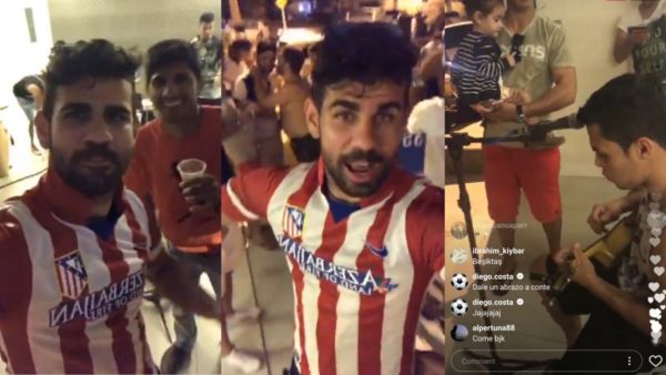 كوشتا بقميص أتلتيكو خلال مقطع الفيديو الذي نشره عبر حسابه على إنستغرام