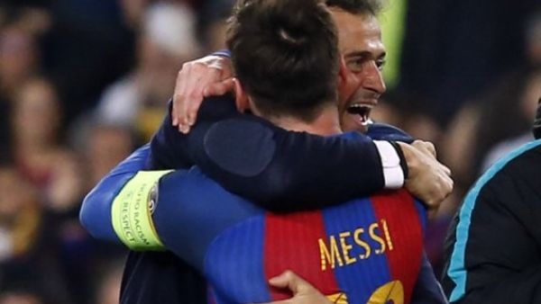 صورة أرشيفية لميسي وإنريكي