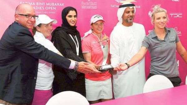 From left: Davide Lantos, Beth Allen, Dr Mali Al Jaber of Fatima Bint Mubarak Ladies Sports Academy, Annika Sorenstam, Talal Al Hashemi of Abu Dhabi Sports Council, and Melissa. (Photo: Gulf News)