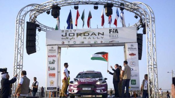 HRH Prince Feisal, Jordan Motor Sport chairman, at the ceremonial start of the 2017 Jordan Rally at the Dead Sea on Thursday. (Photo: Amjad Ghsoun - Jordan Times)