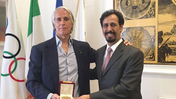 The State of Kuwait Ambassador to Italy Sheikh Ali Al-Khaled Al-Jaber Al-Sabah has held talks with Giovanni Malago (source: kuna.net.kw)