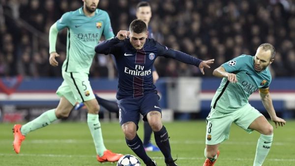 من مواجهة باريس سان جيرمان وبرشلونة في دوري الأبطال الموسم الماضي