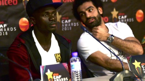 Egyptian footballer Mohamed Salah (R) and Senegalese footballer Sadio Mane
