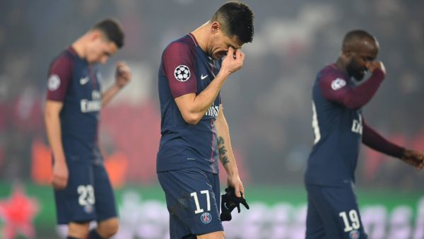 خيبة أمل لاعبي باريس سان جيرمان بعد الخروج الأوروبي المخيب