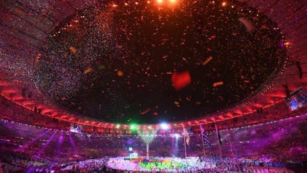 Dancers perform during the closing ceremony of the Rio 2016 Olympic Games at the Maracana stadium in Rio de Janeiro on August 21, 2016.
Luis Acosta / AFP