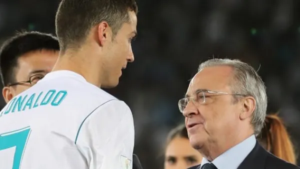 صورة أرشيفية لفلورنتينو بيريز رئيس ريال مدريد ورونالدو