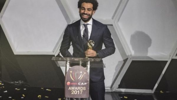 African Footballer of the Year, Egypt and Liverpool striker Mohammed Salah speaks during a press conference after the CAF awards at the Accra International Press Conference in Accra, on January 4, 2018.
CRISTINA ALDEHUELA / AFP