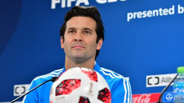 Real Madrid's Argentinian coach Santiago Solari attends a press conference on the eve of their FIFA Club World Cup final match against Al-Ain, in the Emirati capital Abu Dhabi on December 21, 2018.
GIUSEPPE CACACE / AFP