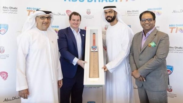 Shaji Ul Mulk (right), Innovator and Chairman of the T10 League, with other officials during an event in Abu Dhabi (Photo: Khaleej Times)
