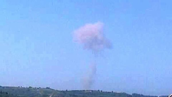 Syrian television said that six people were injured in an 'accidental explosion' (YouTube)