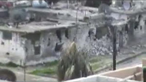 جانب من الدمار في حمص جراء المعارك بين الجيش السوري والمسلحين  