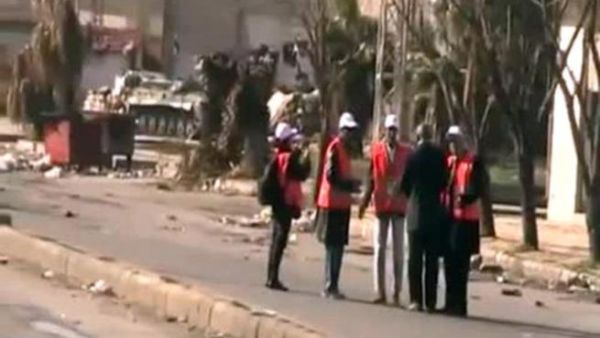 مراقبون عرب في مدينة حمص