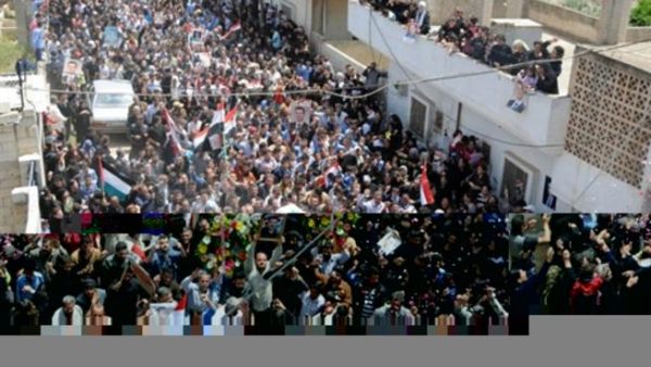 جانب من الإحتجاجات الشعبية في مدينة حمص السورية