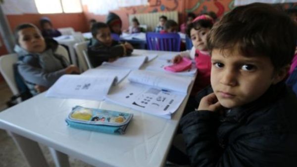 Children attend a school for Syrian refugees in Lebanon's Bekaa Valley.  (AFP/Joseph Eid)