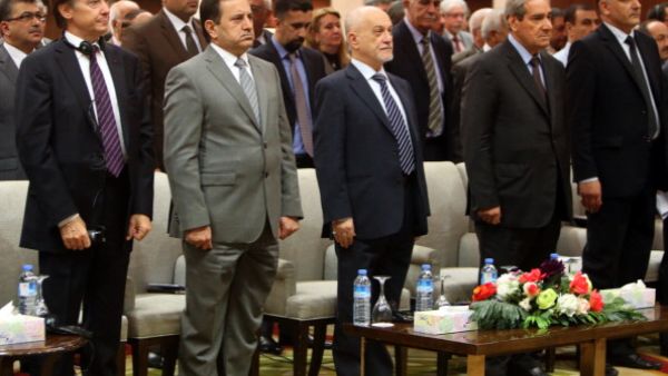 French ambassador to Baghdad Denys Gauer at a meeting marking the visit of a French trade delegation to Iraq in the heavily fortified Green Zone of the Iraqi capital on November 25, 2013. [AFP]