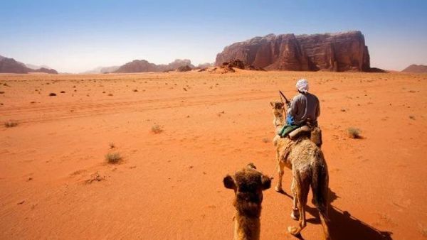 Wadi Rum also known as The Valley of the Moon is a valley cut into the sandstone and granite rock in southern Jordan 60 km to the east of Aqaba; it is the largest wadi in Jordan. (AFP/File)