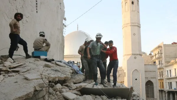 Since 2013, the White Helmets have searched for survivors in the aftermath air strikes, saving the lives of thousands.(AFP/File) 
