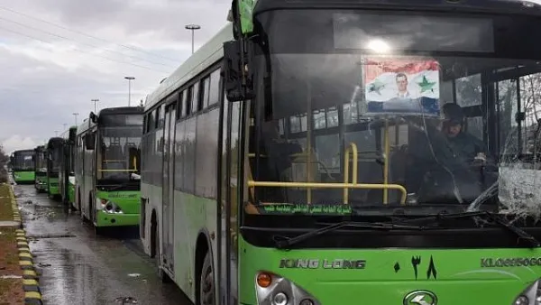 A 22nd convoy carrying civilians and opposition fighters from the city of Douma arrived in Aleppo's Al-Bab district. (AFP/ File Photo)