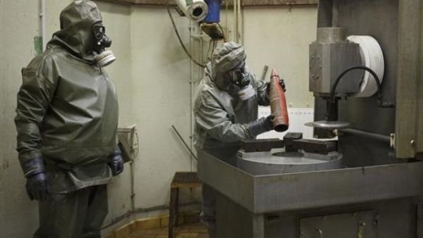 The OPCW fact-finding team is investigating allegations that Syrian government forces unleashed a chlorine attack on Douma last month. (AFP/ File Photo)