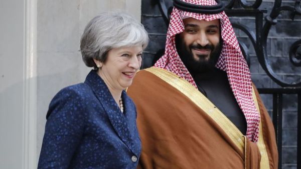 Prime Minister Theresa May and Saudi Crown Prince Mohammed bin Salman (AFP/ File Photo)