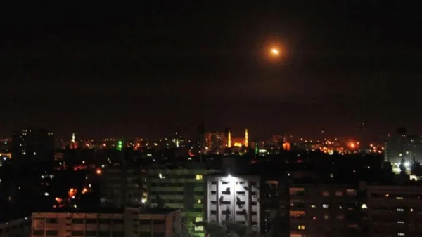Anti-aircraft fire is seen over Damascus, Syria early April 14, 2018. (AFP/ File Photo)