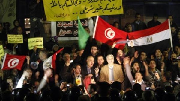 مصريون في تجمع تضامني مع التوانسة/أ.ف.ب