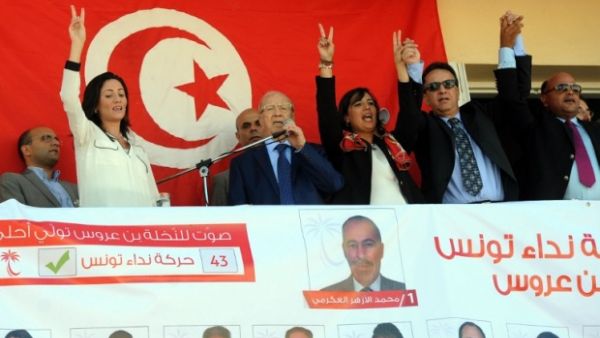 Nidaa Tounes leader Beji Caid Essebsi speaks ahead of the parliamentary election in Hammam Lif, south of Tunis this week (AFP/ File)